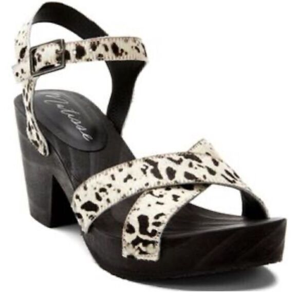 Free People x Matisse cow print Clog Sandals. Western calf hair   8 - Picture 2 of 11